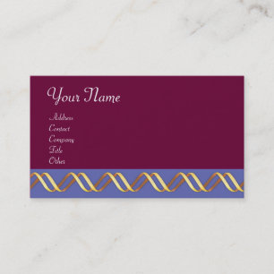 Tarjeta De Visita TECHNO INFINITE Oro Swirls En Azul Púrpura