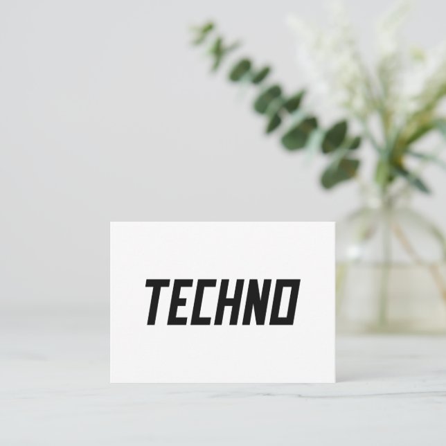 Tarjeta De Visita TECHNO Music (Anverso de pie)