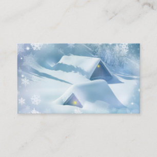 Tarjeta De Visita Techo cubierto de nieve en un bosque