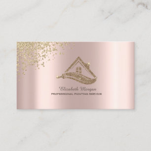 Tarjeta De Visita Techo de Casa de Oro Cepillo Diamantes