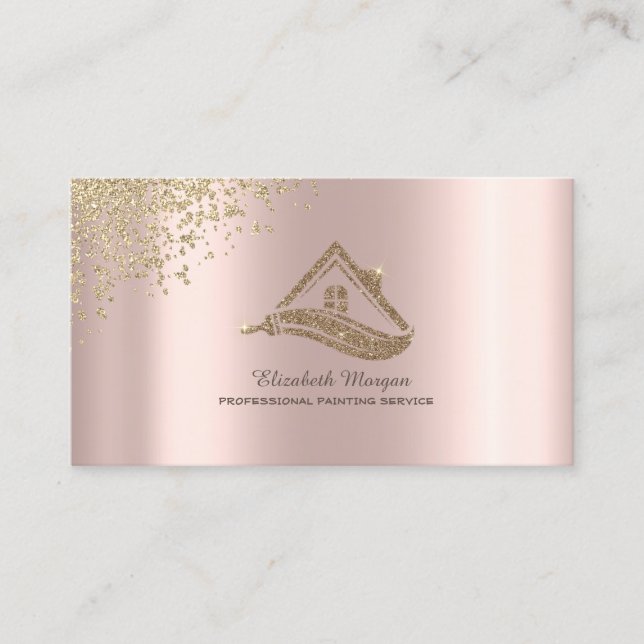 Tarjeta De Visita Techo de Casa de Oro Cepillo Diamantes (Anverso)