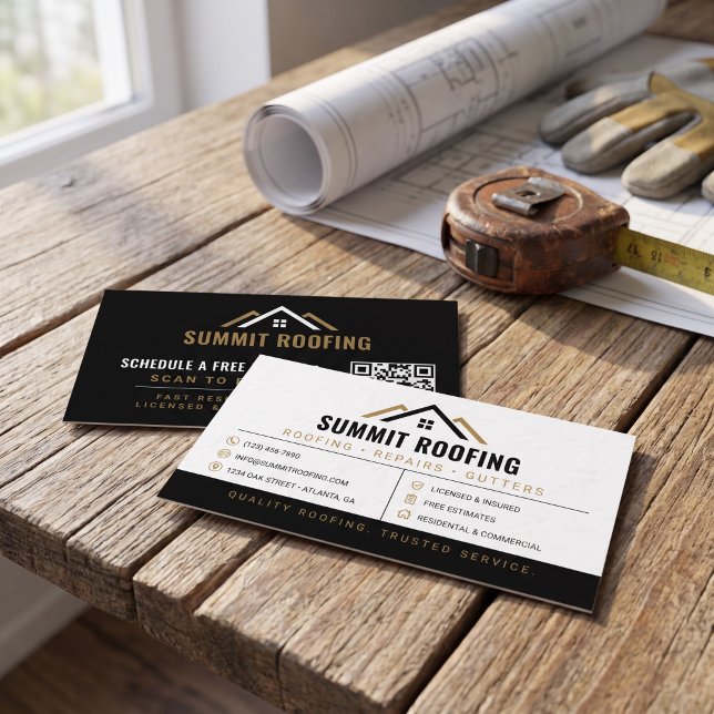 Tarjeta De Visita Techo de Oro Moderno (Subido por el creador)