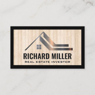 Tarjeta De Visita Techo inmobiliario   Propiedad   Paneles de madera