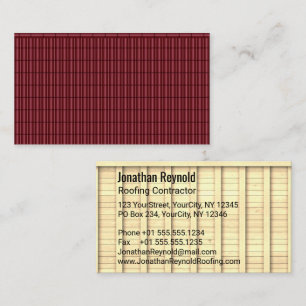 Tarjeta De Visita Techo Rojo De Construcción De Tejado De Doble Lado