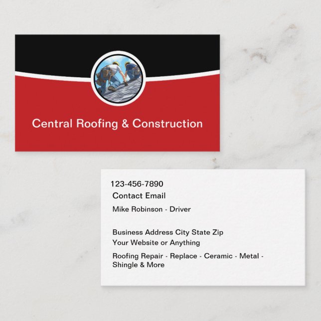 Tarjeta De Visita Techos y Construcción Modernos y Geniales (Anverso / Reverso)