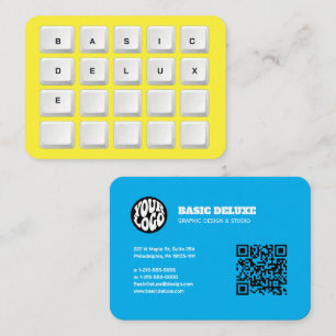 Tarjeta De Visita Tecla de teclado retro tipográfica minimalista
