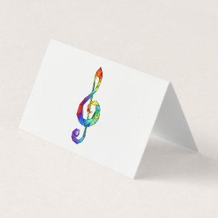 Tarjeta De Visita Tecla musical arcoiris tremendo clef
