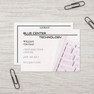 Tarjeta De Visita Teclado blanco RT Tecnología de información