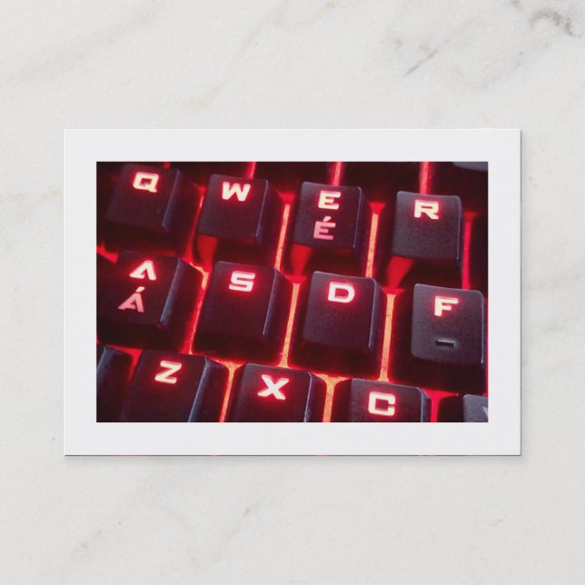Tarjeta De Visita Teclado brillante (bordeado) (Anverso)