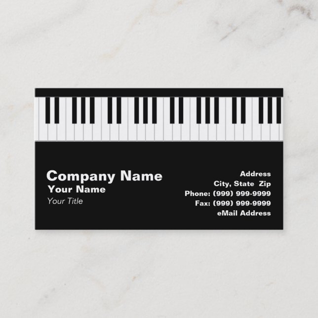 Tarjeta De Visita Teclado de piano (Anverso)