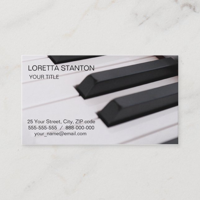 Tarjeta De Visita Teclado de piano (Anverso)