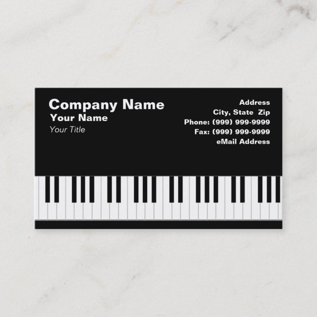 Tarjeta De Visita Teclado de piano (Anverso)