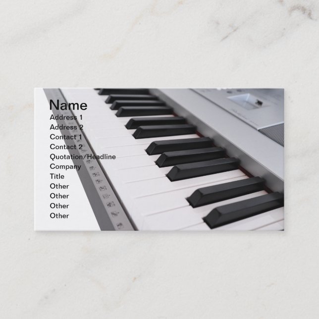 Tarjeta De Visita Teclado de piano digital (Anverso)