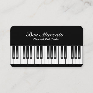 Tarjeta De Visita Teclado de piano (lino, esquina redondeada)