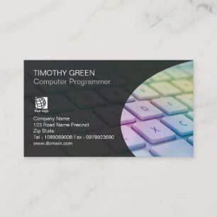 Tarjeta De Visita Teclado portátil colorido de servicios de habilida