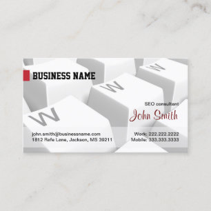 Tarjeta De Visita Teclado WWW blanco Internet Business Card