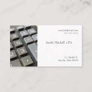 Tarjeta De Visita Teclado y desvanecimiento de la calculadora