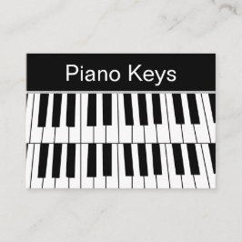 Tarjeta De Visita Teclas de piano negras y blancas Pianista Músico