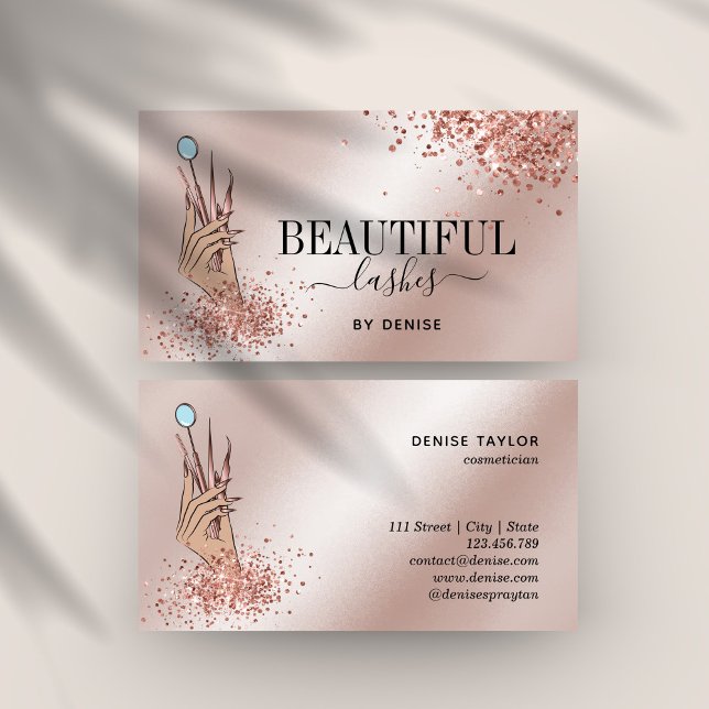 Tarjeta De Visita técnica de latigazos moderna mujer mano brillo bus (Subido por el creador)