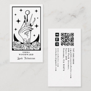 Tarjeta De Visita Técnica de Pestañas Mística Tarot Mano