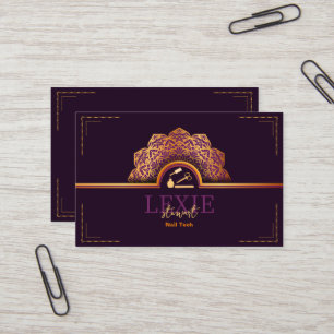 Tarjeta De Visita Técnica de Uñas Elegante y con Clase Código QR