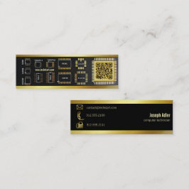 tarjeta de visita técnica qr de la regla pcb