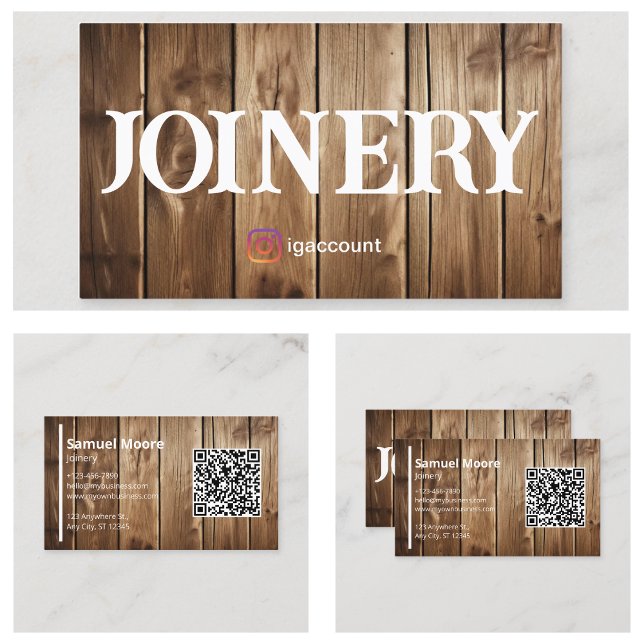 Tarjeta De Visita Técnica Rústica Profesional (Professional Rustic Joinery Business Card
)