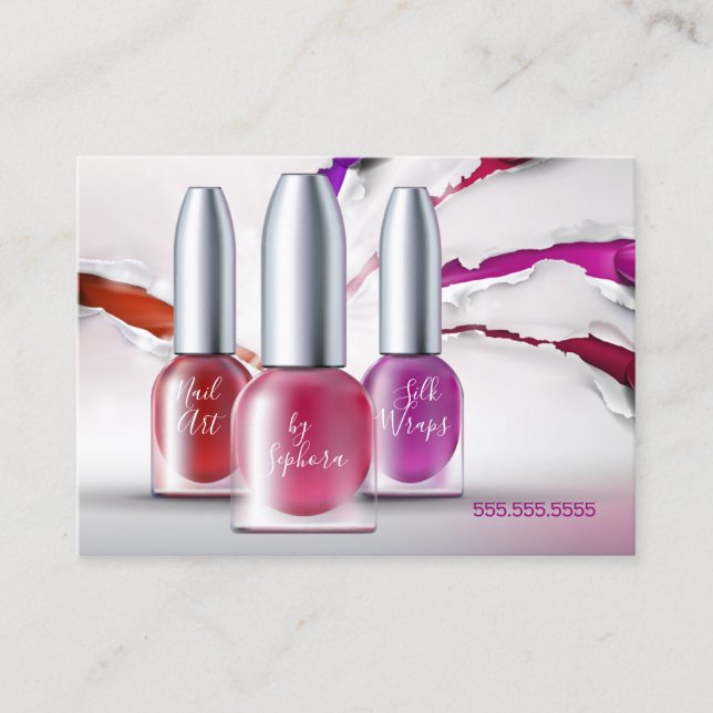 Tarjeta De Visita Técnico de arte de las uñas - Botellas polacas de  (Anverso)