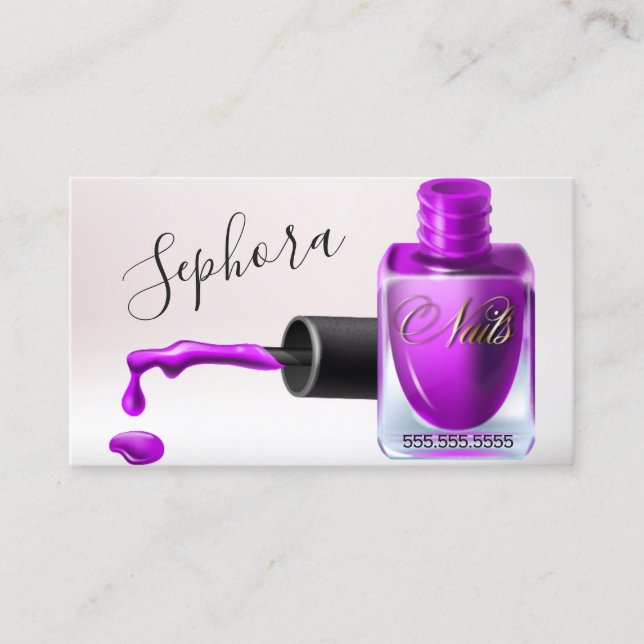 Tarjeta De Visita Técnico de arte de las uñas - Orchid Nail (Anverso)