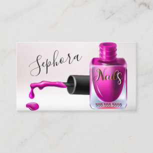 Tarjeta De Visita Técnico de Arte de Uñas - Esmalte de Uñas Fuchsia