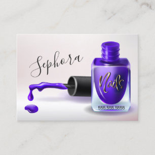 Tarjeta De Visita Técnico de Arte de Uñas - Esmalte de Uñas Púrpura