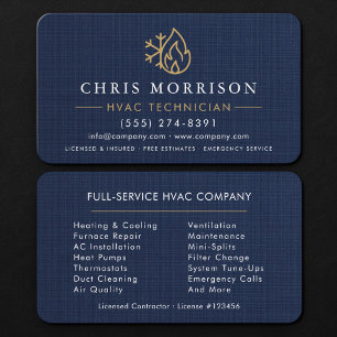 Tarjeta De Visita Técnico de HVAC 