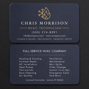 Tarjeta De Visita Técnico de HVAC