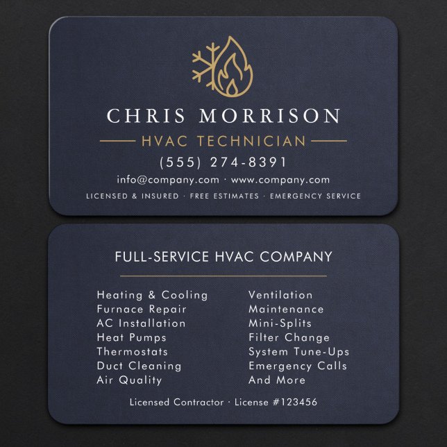 Tarjeta De Visita Técnico de HVAC (Subido por el creador)
