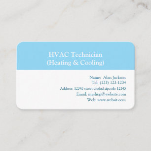Tarjeta De Visita Técnico de HVAC (Calefacción y Enfriamiento)