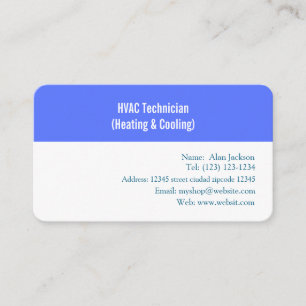 Tarjeta De Visita Técnico de HVAC (Calefacción y refrigeración)