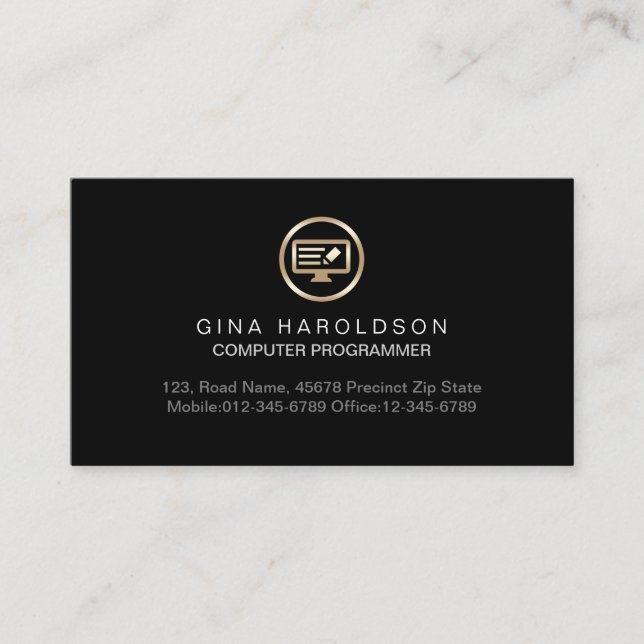 Tarjeta De Visita Técnico de PC de codificación de programadores (Anverso)