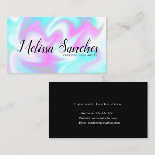 Tarjeta De Visita Técnico de pestañas artista de remolino líquido