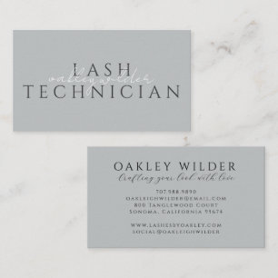Tarjeta De Visita Técnico de Pestañas Gray