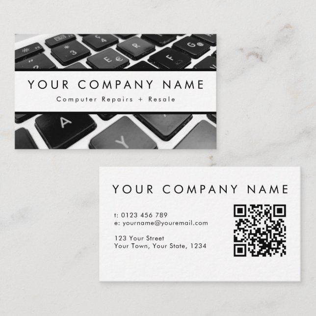 Tarjeta De Visita Técnico de reparación de computadoras portátiles d (Anverso / Reverso)