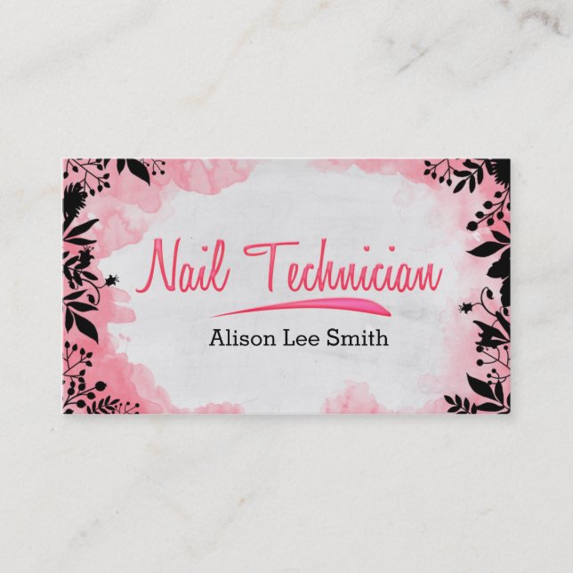 Tarjeta De Visita Técnico de uñas (Anverso)