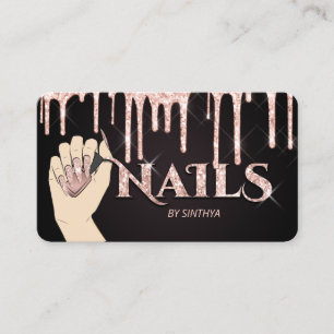Tarjeta De Visita Técnico de uñas arte de uñas glam moderno moderno
