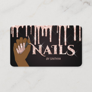 Tarjeta De Visita Técnico de uñas arte de uñas glam moderno moderno