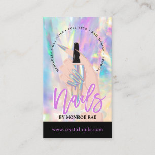 Tarjeta De Visita Técnico de uñas artista de salón de uñas Holograph