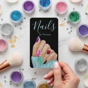 Tarjeta De Visita Técnico de uñas con clase Código QR de artista de 
