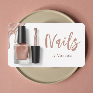 Tarjeta De Visita Técnico de uñas de vidrio esmerilado de lujo y cob