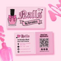 Técnico de uñas femenino gótico rosa y negro