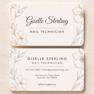 Tarjeta De Visita Técnico de uñas floral
