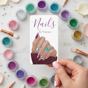 Tarjeta De Visita Técnico de uñas Manicurista Código QR de redes soc