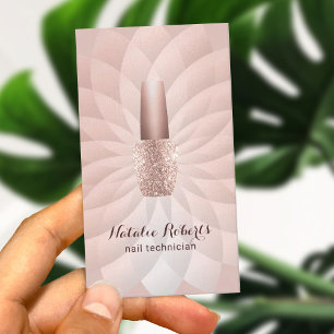 Tarjeta De Visita Técnico de uñas Manicurista Rosa Salón de Belleza